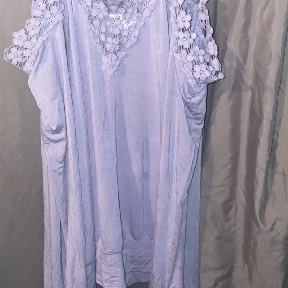 Purple off the shoulder shirt